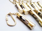 Set Of 10 Old Vintage Antique Style Key Chain Solid Brass Hourglass Sand Timer