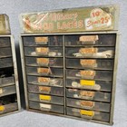 2 Vintage Old Hickory Shoe Lace Metal Display Cabinets Laces In Found Condition 