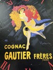 Cognac Gautier Freres Drink Girl Grapes French Cappella Vintage Sign