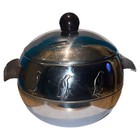 Vintage West Bend Penguin Hot And Cold Server Chrome Ice Bucket Wooden Handles