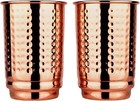 Pure Copper Cups Set Of 2 - Hammered Copper Tumblers And Copper Cups For Wate   