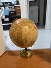 Vintage Replogle World Classic Series Globe Raised Relief Brass Tone Base Usa