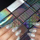 10 Sheets Holographic Nail Art Foil Transfer Stickers  Iridescent Laser Style-1