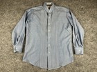 Vintage Chaplin Shirt Mens Medium 32-33 Blue Tuxedo Chambray Dress Shirt 80s 90s
