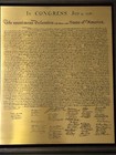        Vintage Declaration Of Independence    engraved Brass Plaque     50 Years - New