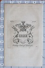 1756 Antique Print Family Crest Coat Of Arms Fielding Earl Of Denbigh