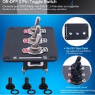 3 Gang Rocker Toggle Switch Metal Panel 2 Position 2 Pin On off  Waterproof C598