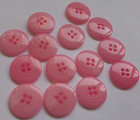 Lot Of 14 Shiny Pink  3 4th Inch 4-hole Buttons New
