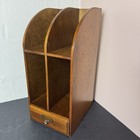 Vintage Wood Desktop Library Organizer Antique Style Box Cabinet Drawer Magazine