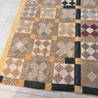 Antique Vintage Patchwork Quilt Briwn Beige Yellow Orange 67x80    Repaired Read