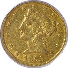 1853-c  5 Liberty Gold Pcgs Au-53