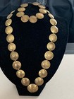 Vintage Peruvian 1 2 Sol Coin Necklace   Bracelet Set 