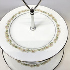 Vintage Noritake Trilby 2-tiered Cake Party Dessert Stand Daisy Flowers Japan