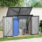 Garbage Bin Shed Stores 2 Trash Cans Metal Outdoor Bin Shed For Garbage Storage