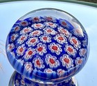 Murano italy Vtg-mcm Millefiori Hand Blown Art Glass Paperweight-collectible