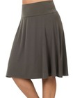 Zenana Women   s   Plus Fold-over Waist A-line Flared Midi Skirt     Knee Length