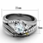 1 19 Ct Round Cut Cubic Zircona Stainless Steel Wedding Ring Set Women s Sz 5-10