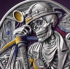 1 Oz 999 Silver Coin Memento Mori 5 Cedis Miner   Ghana 2025