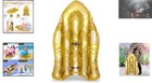 Heavy Duty Inflatable Snow Sled - Gold Snowflake Confetti Tube For Fun Rides