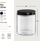 24 Pack  8 Oz Thick Glass Jars With Metal Lids  Clear Round Candle Making Jars e