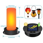 2 Pack Solar Light Replacement Top With Flickering Flame  2 Pack  Black 
