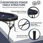 Poker Table 8 Player Texas Holdem Game Folding Casino Legs Cup Holders Metal 72 