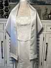 Private Collection White Beaded Wedding Dress With Matching Shawl Sz 8 Straps