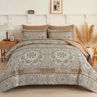  7 Pcs Brown Comforter Set Queen Size Bohemian Bedding Sets Boho Bed In A Bag 