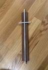 Vintage Mid Century Modern Metal And Walnut Cross Danish Tall Slim Wall Mcm 14 