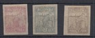 Latvia 1919 Pelure Paper Set Of 3 Mh Sg 26a- 26c Cat   66
