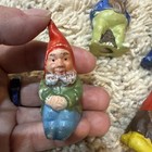 Vtg Set Of Four Miniature Hand-painted Bisque Garden Gnome Figurines  1950 Japan