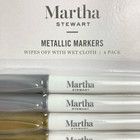 Martha Stewart Wet Erase Markers 4-pack Metallic Gold Silver Whiteboard Glass