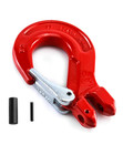 4 Pack 3 8in Clevis Slip Hooks W Latch G80 Alloy Steel 4400 Lbs Wll Red Use Duty