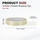 10 Rolls Filament Strapping Tape  3 4 x21 9yd Fiberglass Mesh Packaging