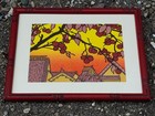 Vtg Framed Katsuyuki Nishijima Japanese  Woodblock Print Evening Sun Rare Signed