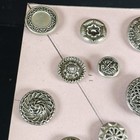 Collection Lot Antique And Vintage Picture Buttons Geometric Metal Victorian