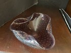 Vintage Mid Century Modern Purple Art Glass Bowl  Centerpiece Handblown