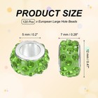 120pcs European Large Hole Beads  Rhinestone Craft Bead  Fruit Green
