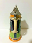 Vintage 1l German Beer Stein 11    Pewter Lidded 