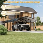 12 X 24 Ft Metal Carport Outdoor W galvanized Steel Roof For Tractors  car  Boat