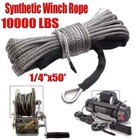 1 4 x50  10000lbs Synthetic Winch Rope Line Recovery Cable 4wd Atv Utv Gray  up