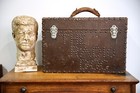 Vintage Radio Dog Machinist Tool Box Chest Studded Case Antique Medical Oddity