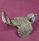 Vintage Silver Tone Figural Bird Sperrow Bottle Opener Heavy Cast Metal Barware 