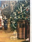 Antique Early 1900s Large Color Victrola Christmas Tree   Santa Ad Poster