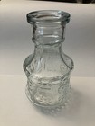 Clear Pressed Glass Decorative Bottle Small Vase  Textured Pattern  5 In