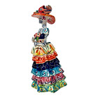 Mexican Talavera Catrina Figure Day Of The Dead Pottery Ruffle Dress