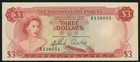 L1965 Bahamas 3 Dollars Queen Elizabeth Ii Signed Sands   Higgs Uncirculated