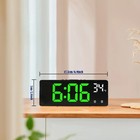 Large Digital Alarm Clock Led Voice Control Temperature Dual Alarm Snooze 12 24h