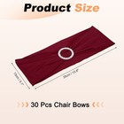 30pcs Chair Sashes With Buckle Slider Stretch Spandex Chair Bows Cover  Dark Red
