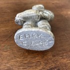 Vtg Inuit Eskimo Ice Fisherman Soapstone Hand Carving Art Figurine Signed    dimu   